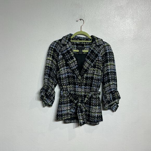 Grace Elements Black Tweed Jacket Sz 8P - Picture 2 of 11